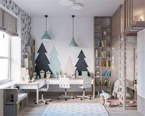 Cameretta arredata con lettino in legno e decorazioni minimaliste in stile nordico