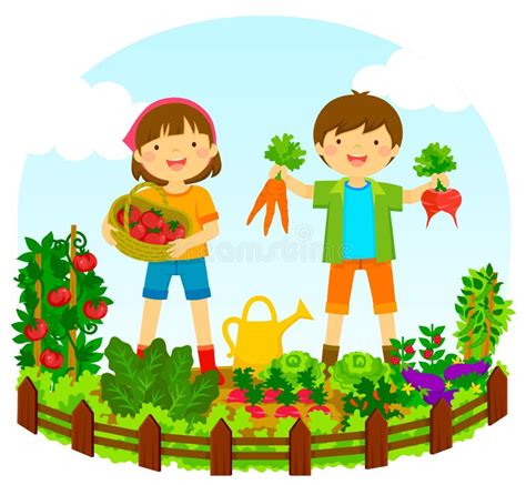 bambini che lavorano nell'orto scolastico