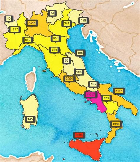 Mappa di diffusione stagionale del VRS