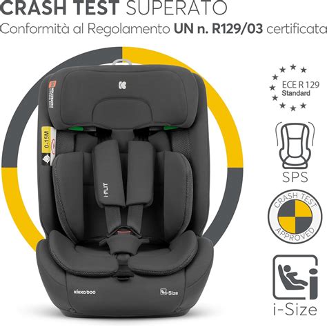 Immagine di un seggiolino auto 9-36 kg con dettagli sulle cinture a 5 punti e protezione laterale