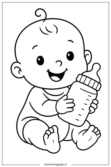 Bambino che beve da un biberon Mellin