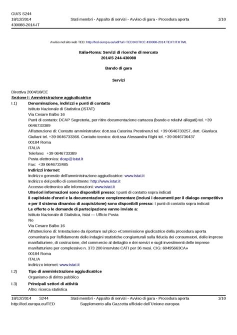 Esempio di bando di concorso con requisiti di parità di genere
