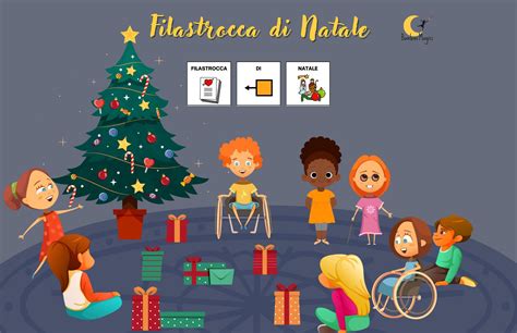 Bambini che imparano una filastrocca di Natale