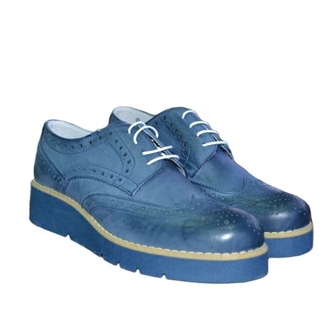 Scarpe stringate da donna blu