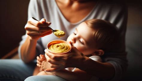 Child eating homemade puree