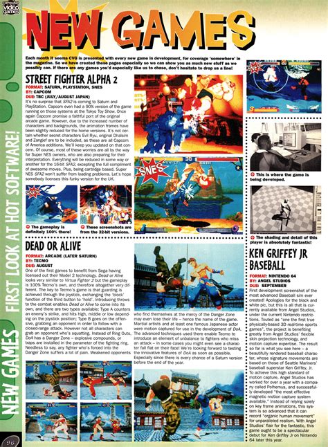 Old video game magazine page with news and game titles