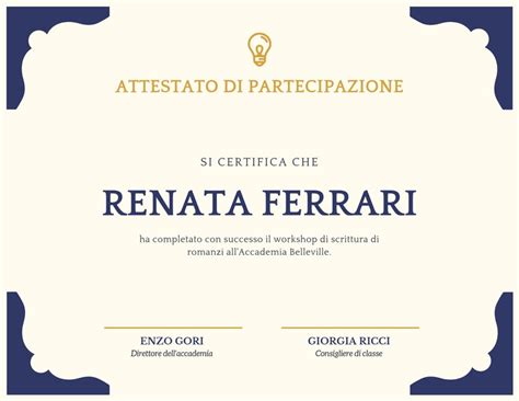 esempio di attestato di partecipazione per corso di inglese scuola materna