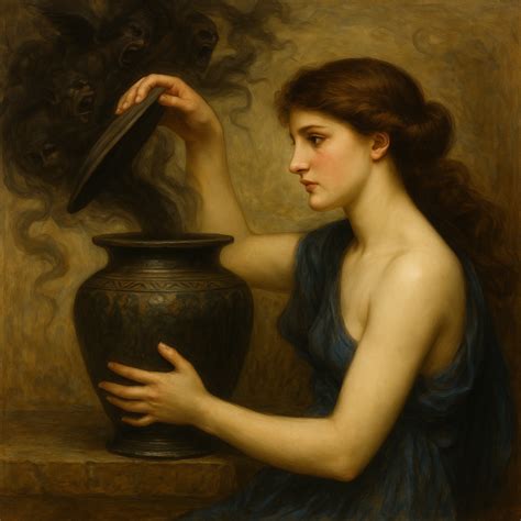 Dettaglio grafico di un artefatto antico simile al Vaso di Pandora
