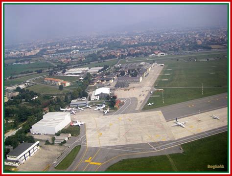 veduta aerea dell'aeroporto di Bergamo Orio al Serio
