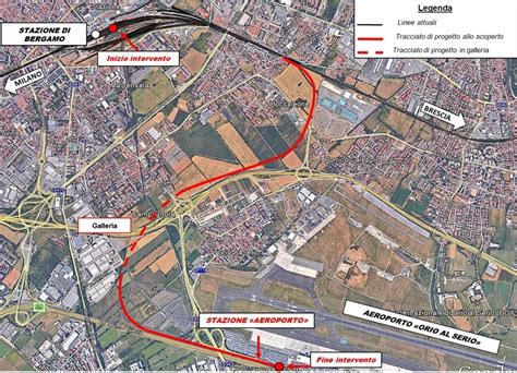 mappa dei collegamenti interni dell'aeroporto di Bergamo
