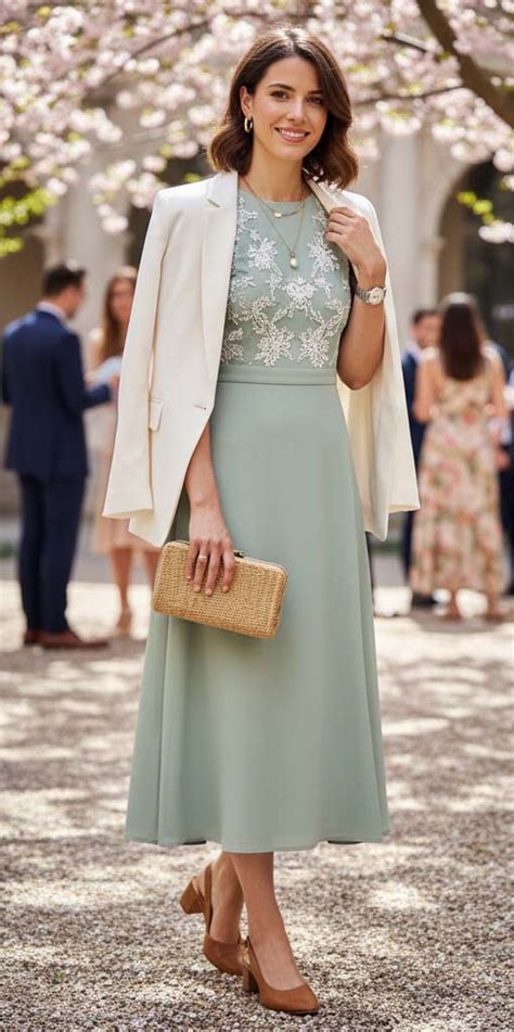 mamma elegante con abito midi a battesimo