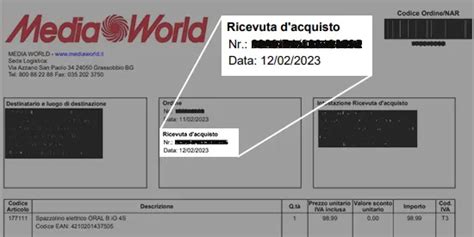 Certificato di garanzia e scontrino