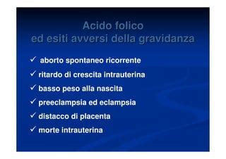 Assunzione acido folico gravidanza