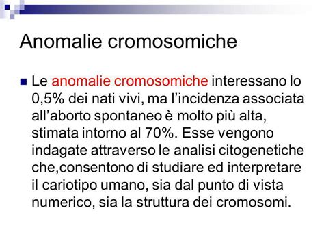 Anomalie cromosomiche e aborto spontaneo