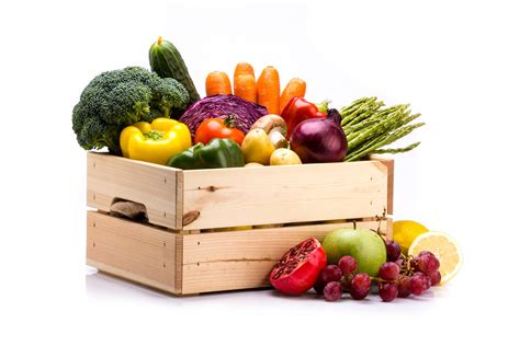Cesto di frutta e verdura biologica