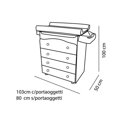 Misure e dimensioni del fasciatoio Cam
