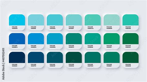 Palette di colori verde e blu per abbigliamento