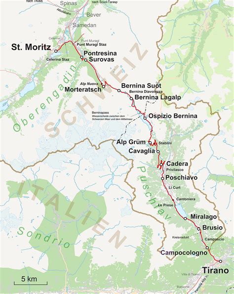 Mappa del Treno della Bernina