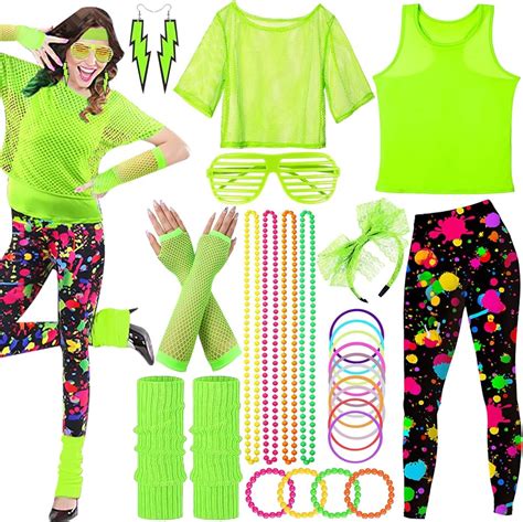 Esempio di outfit con colori neon anni '80