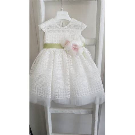 Vestitino in pizzo bianco per battesimo bambina