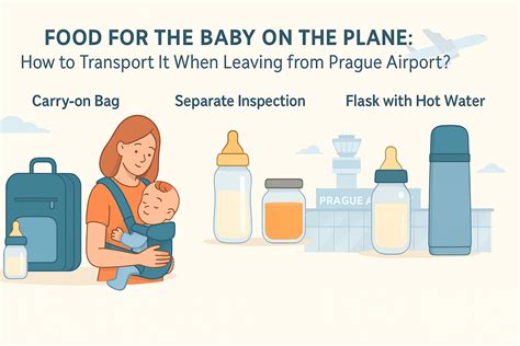 Biberon e alimenti per neonati su un tavolino pieghevole in aereo