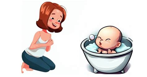 illustrazione accogliente di un bambino che fa il bagnetto circondato da giocattoli colorati