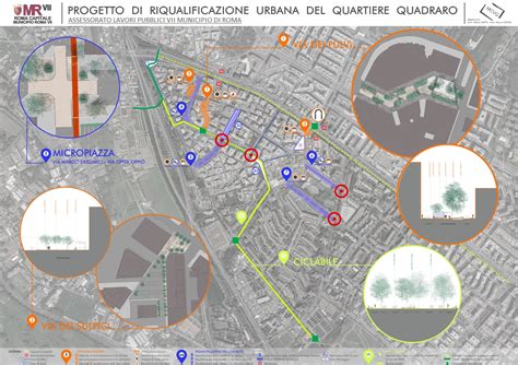 mappa concettuale del progetto di riqualificazione dell'area Quadraro