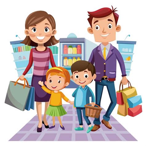 Happy family shopping for baby products