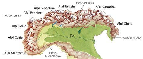 Mappa delle Alpi Italiane
