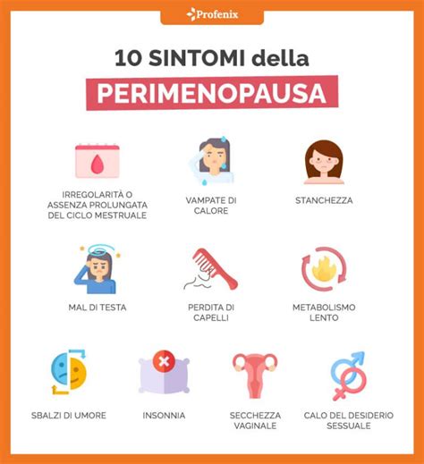 Infografica: sintomi della perimenopausa
