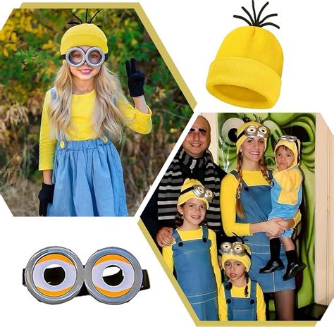 Bambino vestito da Minion con occhiali fai da te