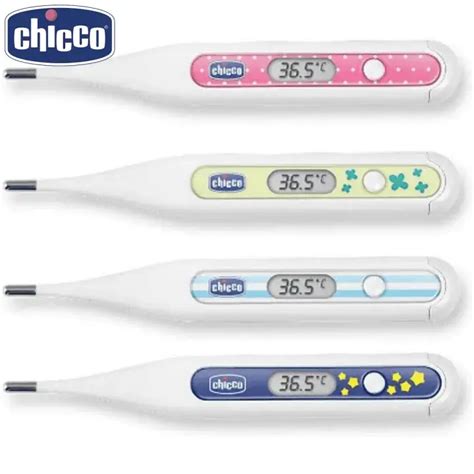 Chicco Digi Baby thermometer with a child