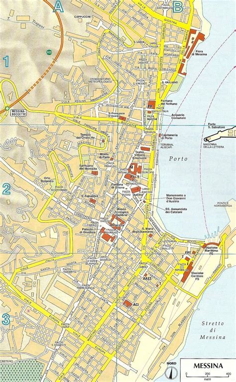 Mappa della città di Messina che evidenzia la posizione del Centro di Riproduzione Umana