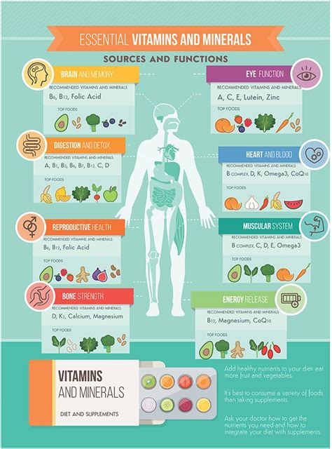 Infographic showing key vitamins and minerals for fertility and their food sources