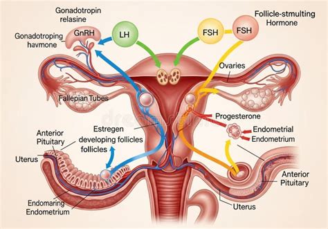 Diagram illustrating the impact of overweight/underweight on hormonal balance and female reproductive organs