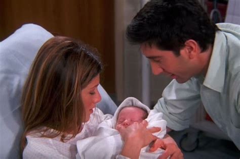 Ross and Rachel holding baby Emma