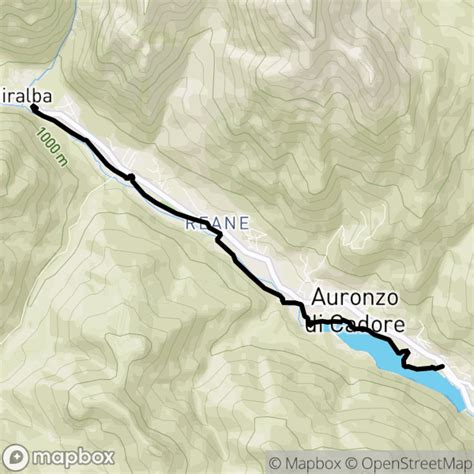 Mappa della zona di Auronzo di Cadore con punti di interesse