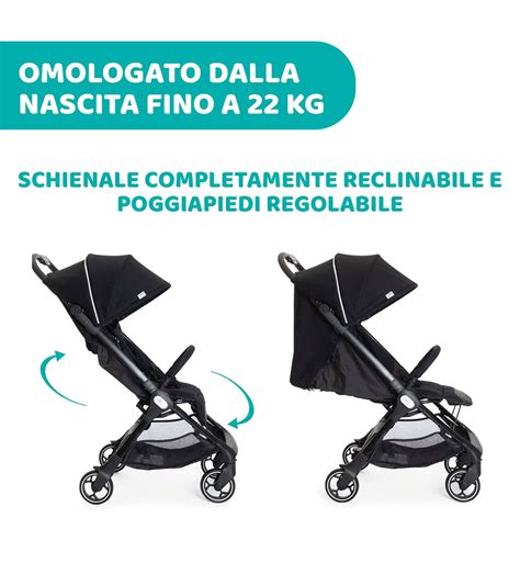Illustrazione della leva di regolazione dello schienale del passeggino Chicco