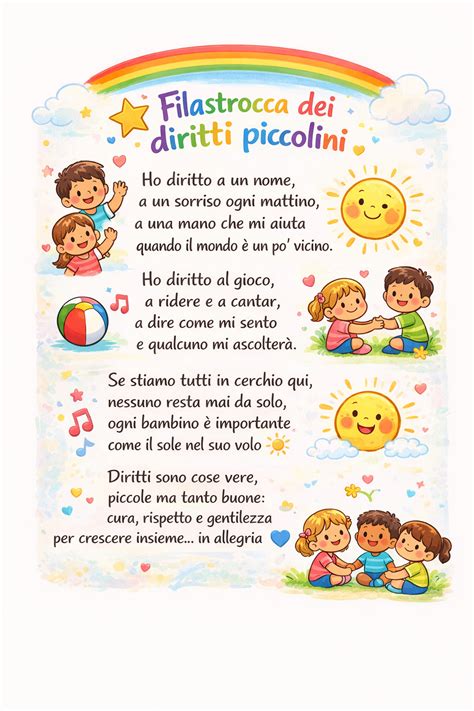 Bambini che recitano una filastrocca in cerchio