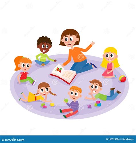 Insegnante che legge un libro ai bambini in classe