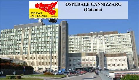 Veduta aerea e ingresso principale dell'Ospedale Cannizzaro di Catania