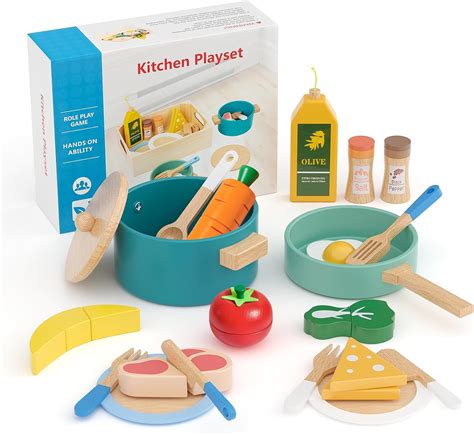 accessori da cucina in legno per bambini