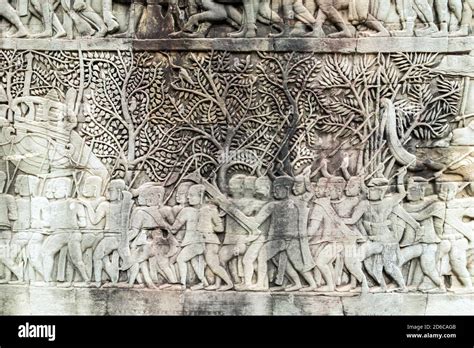 Bassorilievo di Angkor Wat, Cambogia, 1150 ca.