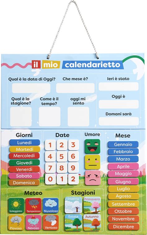 calendario magnetico educativo per bambini