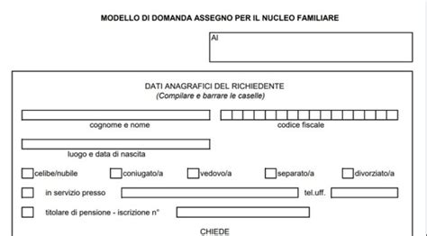 Moduli europei per assegni familiari
