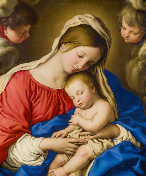 Illustrazione della Madonna che culla il Bambino Gesù