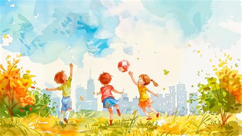 Bambini che giocano con colori ad acquerello