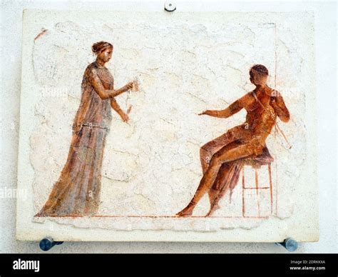 Affresco romano raffigurante una scena di intimità