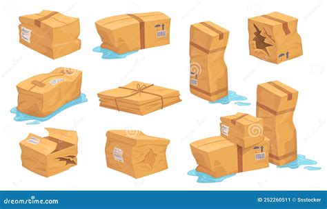 Illustrazione di un pacco vuoto e di un prodotto difettoso