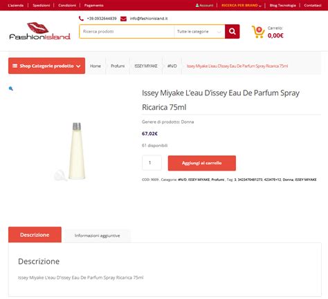 Schermata di acquisto online con dettagli del prodotto